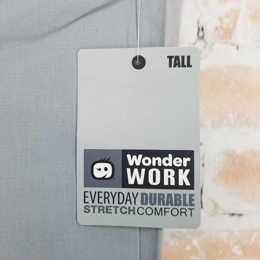 NWT WonderWink WonderWork 500T Unisex Grey Scrub Pant Cargo XL Tall (33") - Picture 2 of 8